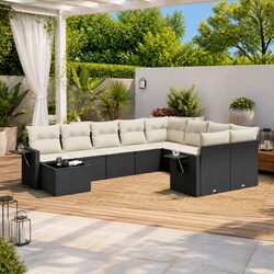 Practical 10 Piece Garden Sofa Set for Outdoor Enjoyment