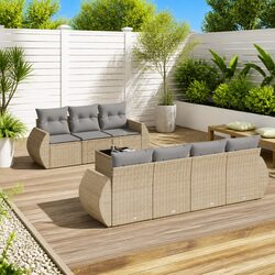 Practical 8-Piece Garden Sofa Set with Storage Features