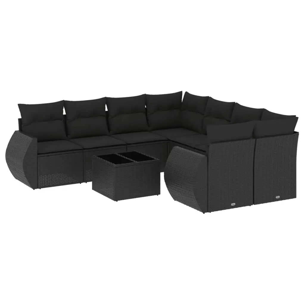 Garden Sofa Set 9 Piece Outdoor Furniture Patio Lounge with Storage Cushions