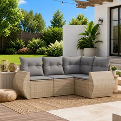Practical 4-Piece Outdoor Sofa Set with Storage Options