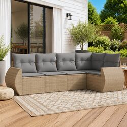 Practical 5 Piece Garden Sofa Set for Outdoor Use