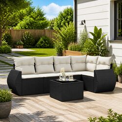 Practical 6 Piece Garden Sofa Set for Outdoor Spaces