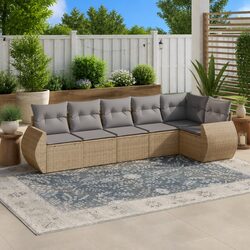 Practical 6 Piece Garden Sofa Set for Outdoor Living
