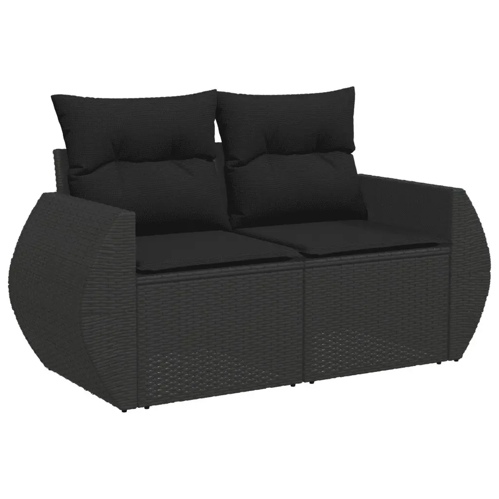 Garden Sofa Set 9 Piece Outdoor Furniture Black Poly Rattan Patio Lounge Modular