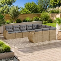 Practical 10-Piece Patio Sofa Set with Storage Features