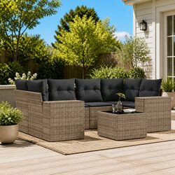 Versatile 7 Piece Grey Garden Sofa Set for Any Outdoor Area