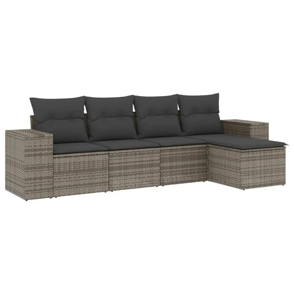 Garden Sofa Set 5 Piece Outdoor Furniture Patio Sectional with Cushions Grey