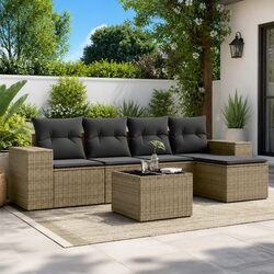 6-Piece Garden Sofa Set with Storage Solutions