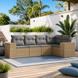5 Piece Garden Sofa Set for Outdoor Areas