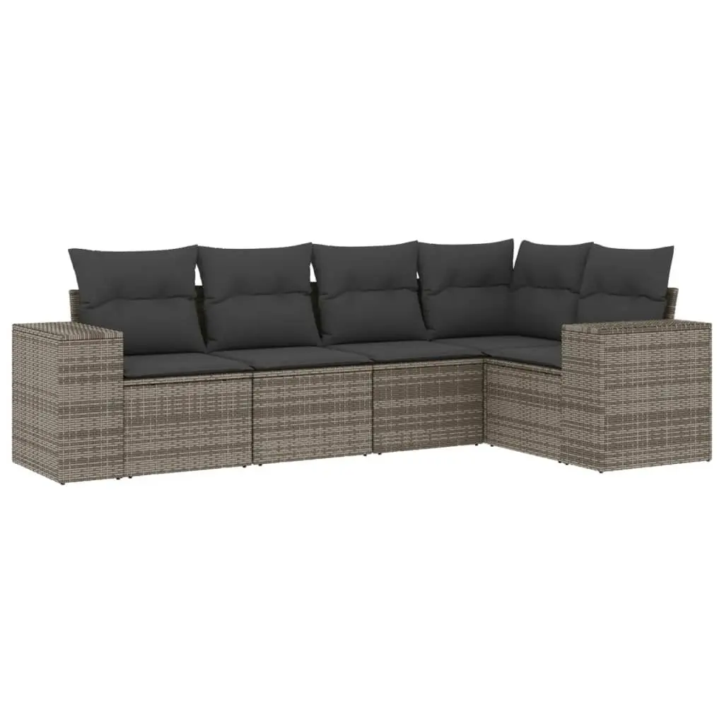 Garden Sofa Set 5 Piece Outdoor Furniture Patio Lounge Grey with Cushions
