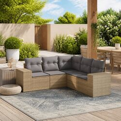 Practical Outdoor Seating: 5 Piece Garden Sofa Set