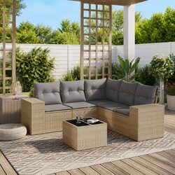 Practical 6-Piece Garden Sofa Set for Your Patio or Terrace