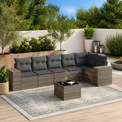Practical 7 Piece Garden Sofa Set for Home and Outdoors