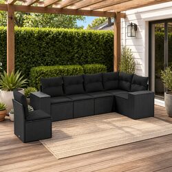 Practical 6-Piece Modular Sofa Set for Your Patio