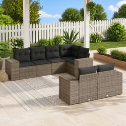 Perfect for Patios: 7 Piece Grey Sofa Set for Your Home