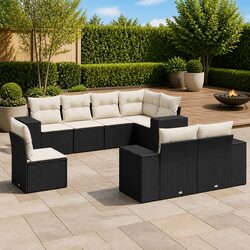 Garden Sofa Set 8 Piece Outdoor Furniture Patio Rattan Seating with Cushions