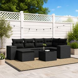 7 Piece Garden Sofa Set with Cushion Storage