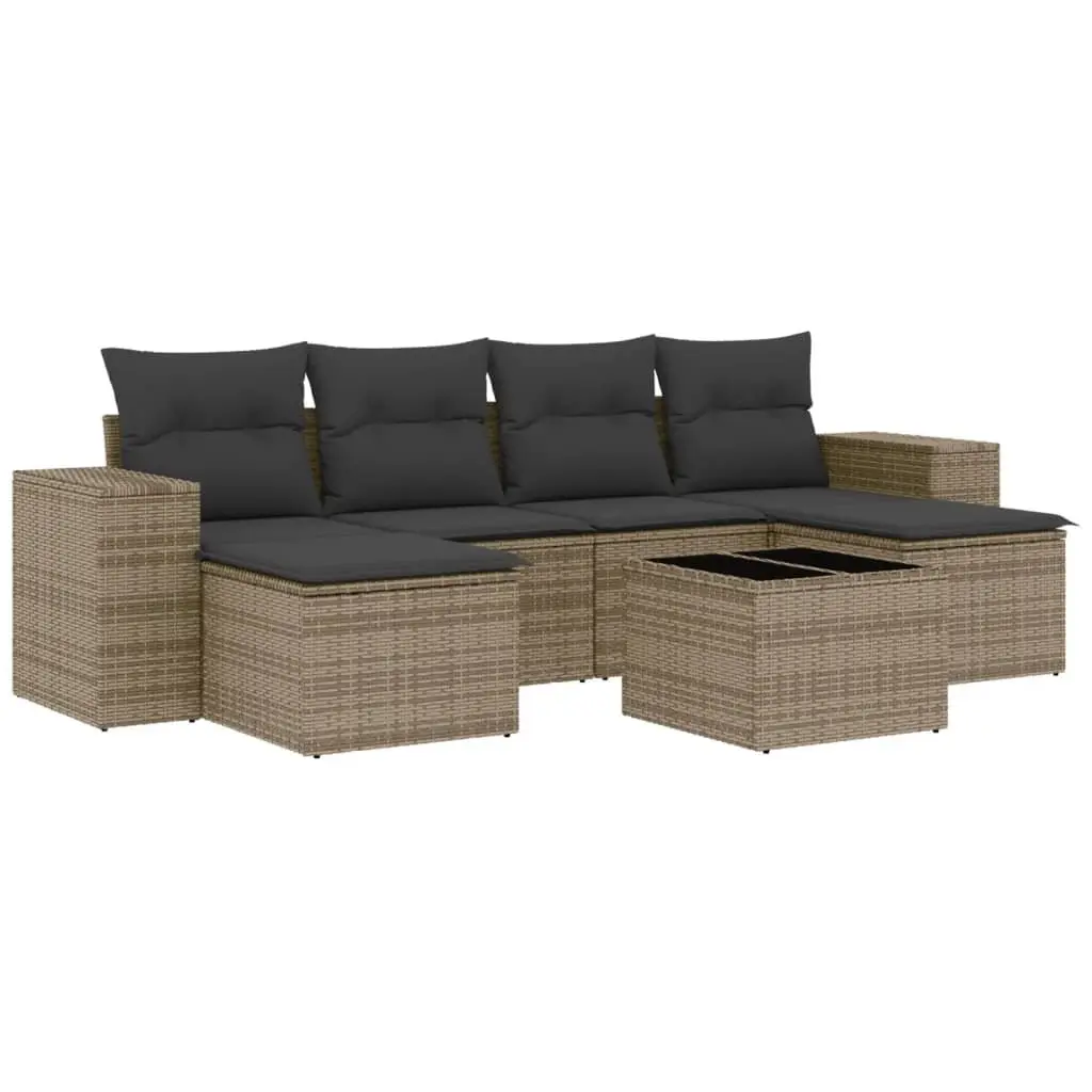 Garden Sofa Set Modular PE Poly Rattan 7 Piece Outdoor Furniture Grey