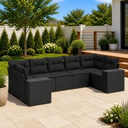 7 Piece Modular Garden Sofa Set for Outdoor Use