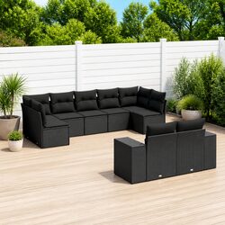 Practical 9-Piece Modular Garden Sofa Set for Outdoor Use