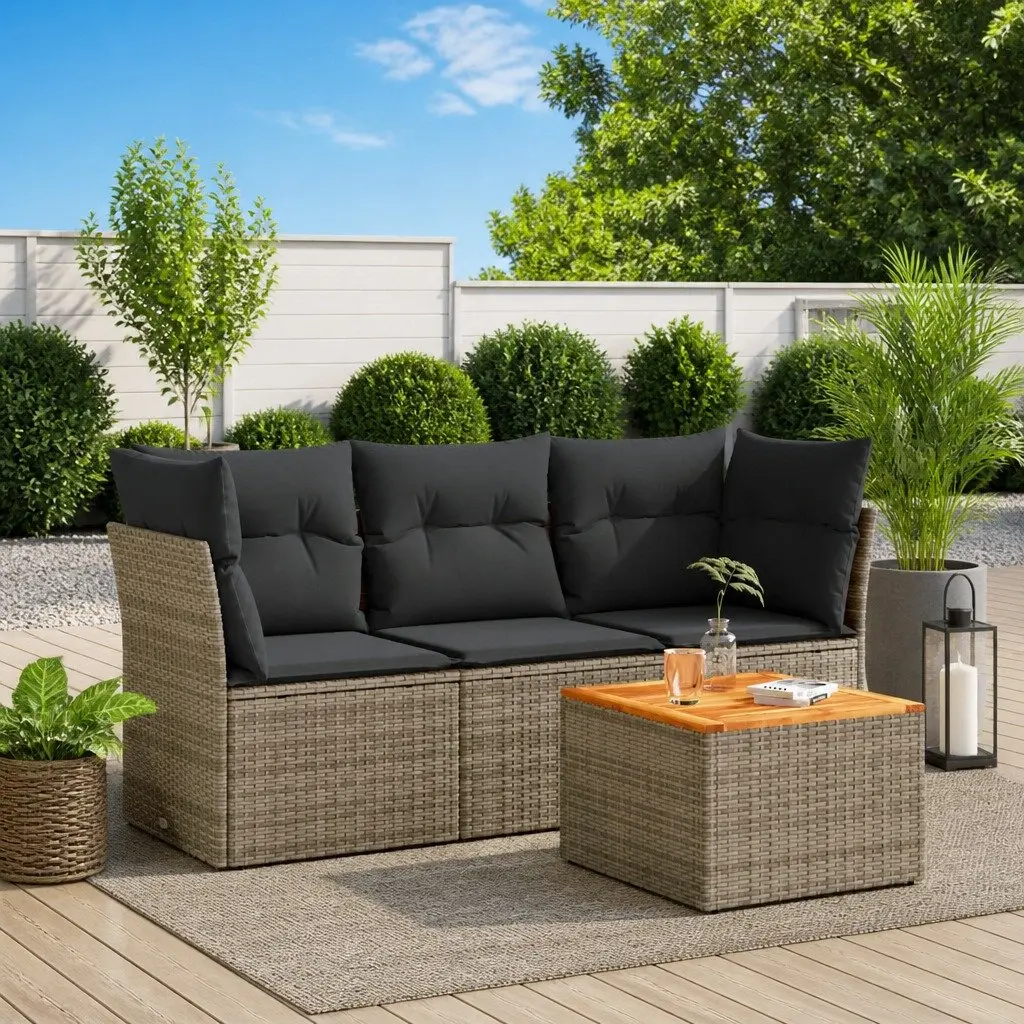 4 Piece Garden Sofa Set with Cushions