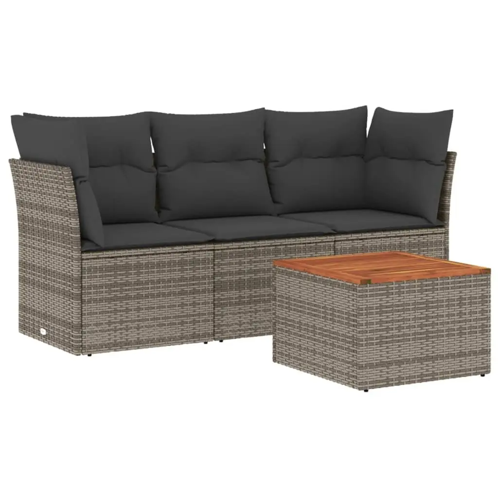 4 Piece Garden Sofa Set with Cushions