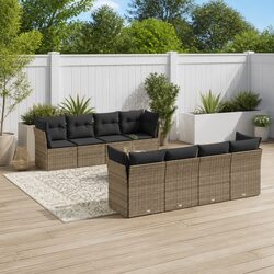 Comfortable 9-Piece Modular Sofa Set for Outdoor Spaces