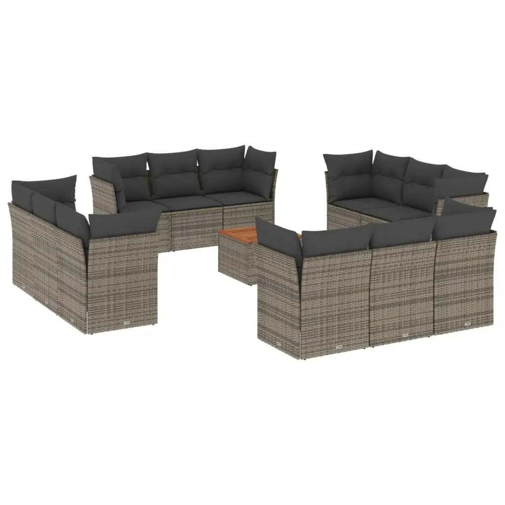 Garden Sofa Set 13 Piece Outdoor Furniture Grey Poly Rattan Patio Seating
