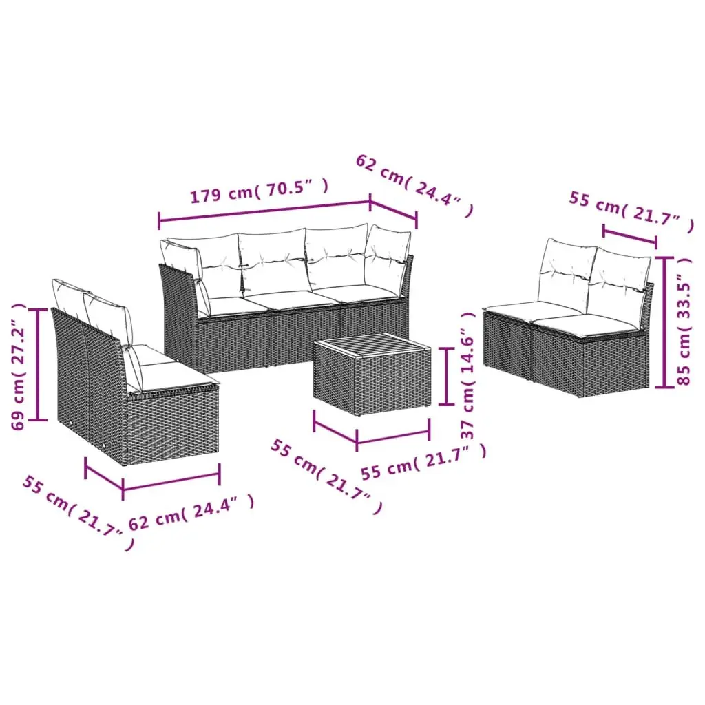 8 Piece Sofa Set for Outdoor Gatherings