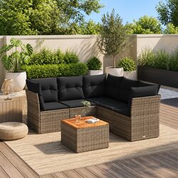 Practical 6-Piece Grey Outdoor Sofa Set for Your Home