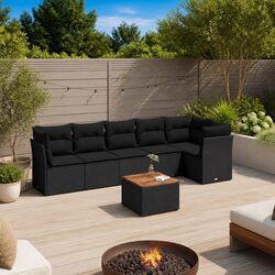 Practical 7 Piece Garden Sofa Set for Outdoor Use