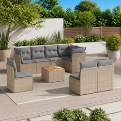 Practical 9-Piece Sofa Set for Gardens and Patios