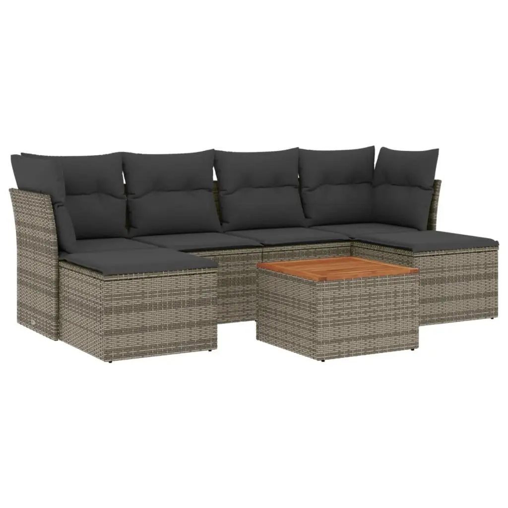 7-Piece Modular Grey Garden Sofa Set