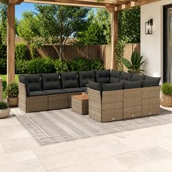 Versatile 11-Piece Grey Sofa Set for Outdoor Use