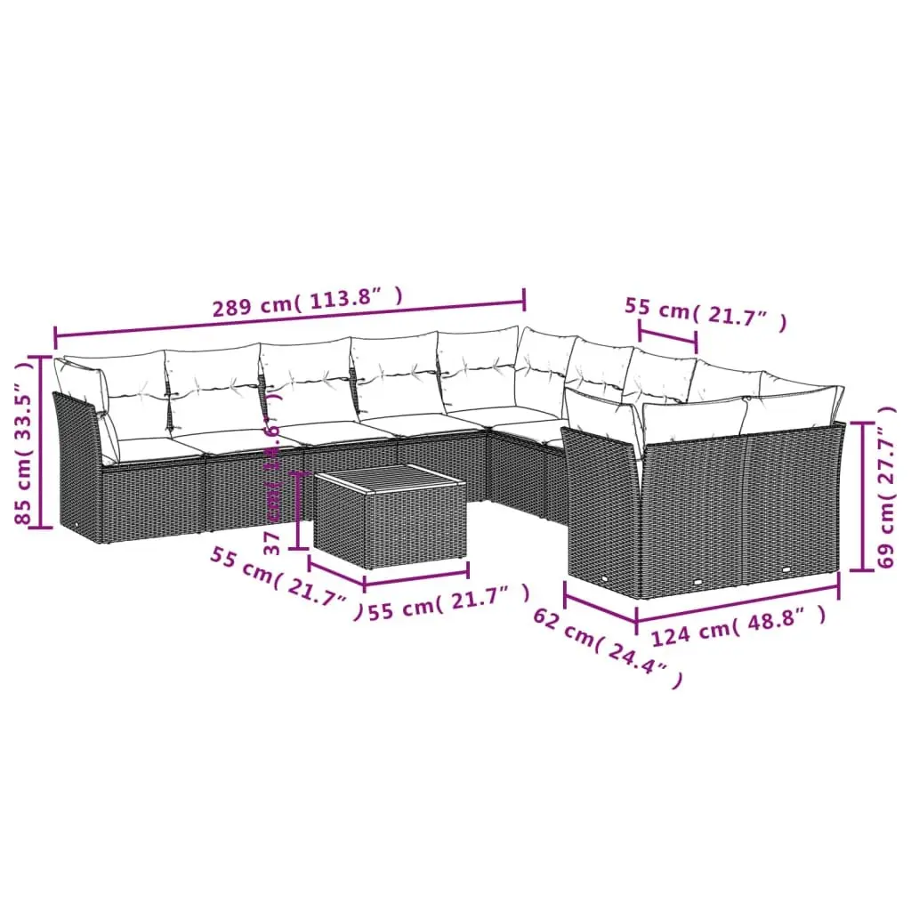 11 Piece Outdoor Sofa Set for Various Settings
