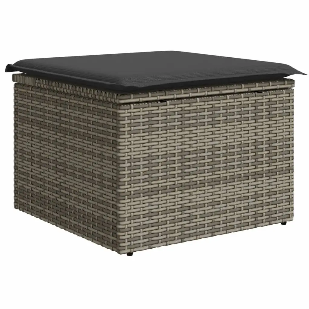 Garden Sofa Set 11 Piece Grey Poly Rattan Outdoor Furniture Patio Lounge with