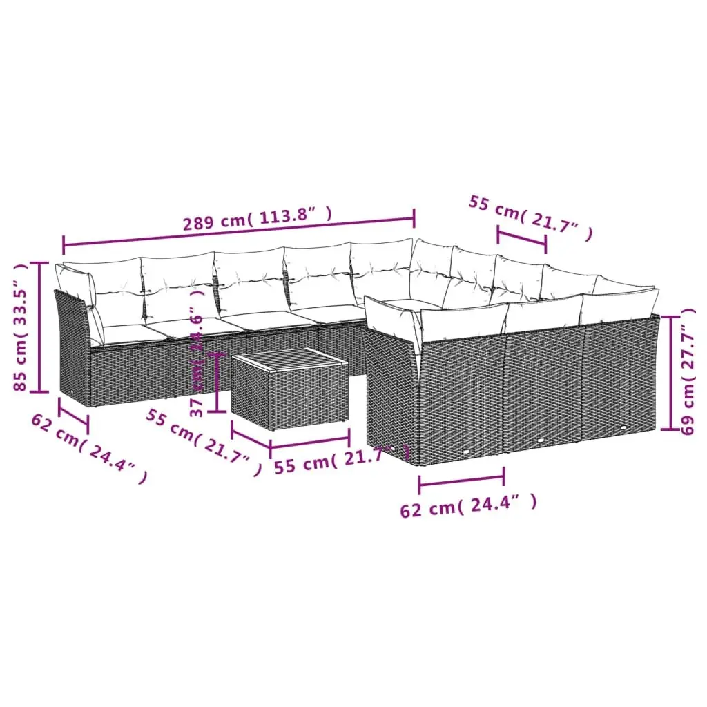 12 Piece Outdoor Sofa Set for Relaxation