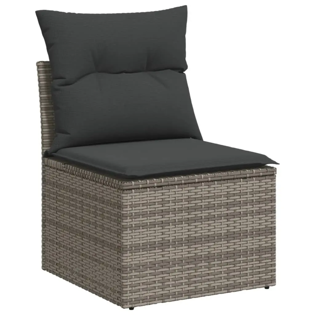 Garden Sofa Set 14 Piece Outdoor Furniture Grey Poly Rattan Modular Patio