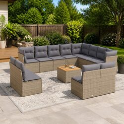 Practical 13-Piece Modular Garden Sofa Set for Patios