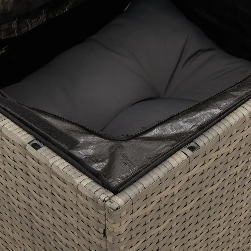 Garden Sofa Set 12 Pieces Grey Poly Rattan Outdoor Furniture with Cushions