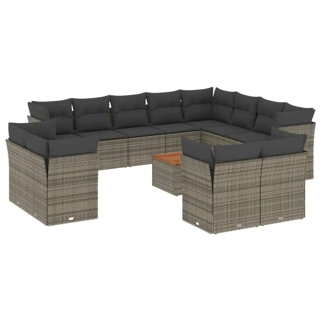 Garden Sofa Set 13 Piece Outdoor Furniture Grey Poly Rattan Patio Lounge Seats