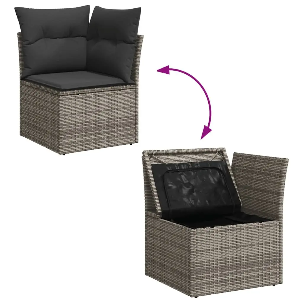 Garden Sofa Set 12 Piece Outdoor Furniture Grey Poly Rattan Modular Patio Lounge
