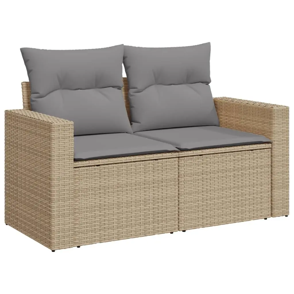 Garden Sofa Set PE Rattan Modular 5 Piece Outdoor Patio Furniture Beige