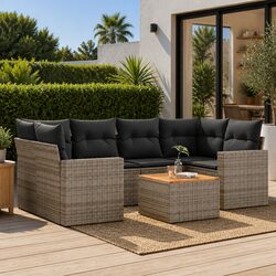 Practical 7 Piece Garden Sofa Set for Outdoor Use