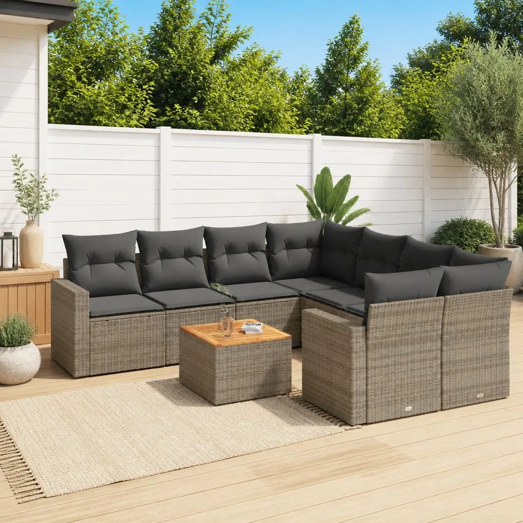 9 Piece Garden Sofa Set for Outdoor Use