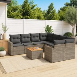 Practical 9 Piece Garden Sofa Set for Outdoor Use