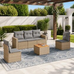 Practical 6-Piece Garden Sofa Set for Entertaining