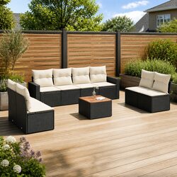 Comfortable 9 Piece Garden Sofa Set for Outdoor Spaces