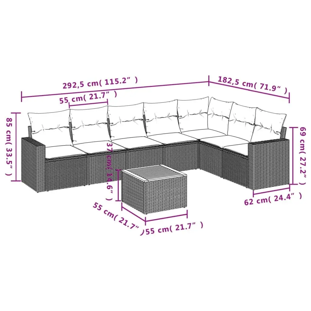 8-Piece Outdoor Sofa Set for Relaxation