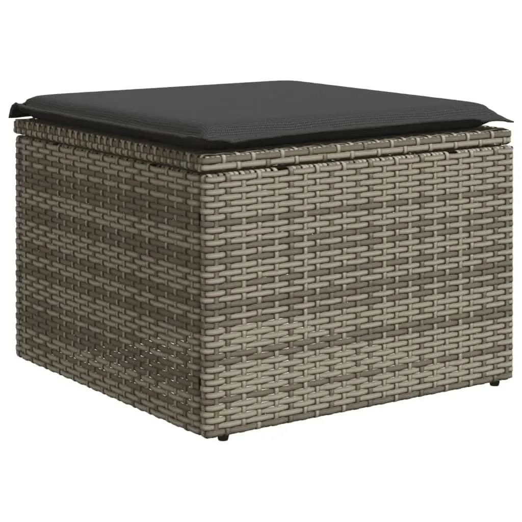Garden Sofa Set Grey PE Rattan 8 Piece Outdoor Furniture Patio Lounge Chairs